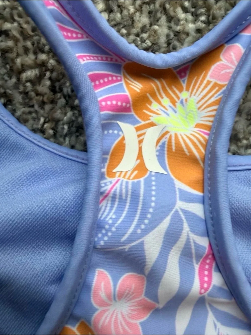 Hurley Girls' Lavender Floral Two-Piece Swim Bikini